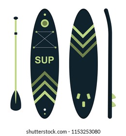 Sup board. Three sides. Sports and leisure. Icon. Vector illustration