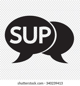 SUP internet acronym chat bubble illustration
