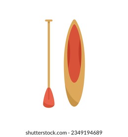 Sup kayak icon flat vector. Paddle board. Water beach isolated