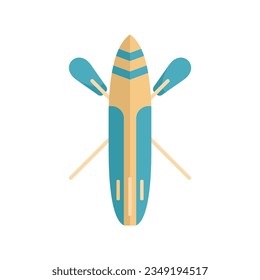 Sup paddle icon flat vector. Surf stand up. Water beach isolated