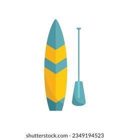 Sup stand up icon flat vector. Board surf. Surfer lake isolated