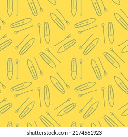 SUP (Stand Up Paddle) seamless summer pattern, great for wrapping, textile, wallpaper, greeting card- vector illustration
