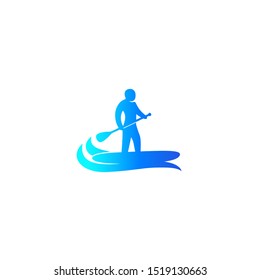 SUP, Stand up paddle surf board icon