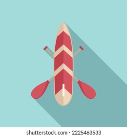 Sup surf icon flat vector. Paddle board. Lake surfer