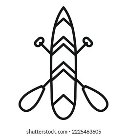 Sup surf icon outline vector. Paddle board. Lake surfer