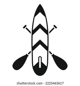 Sup surf icon simple vector. Paddle board. Lake surfer