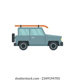 Sup surf jeep icon flat vector. Stand board. Surfer lake isolated