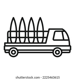 Sup surf truck icon outline vector. Paddle board. Water beach