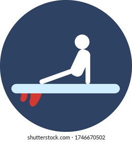 SUP Surf yoga Icon. Vector illustration
