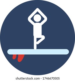 SUP Surf yoga Icon. Vector illustration