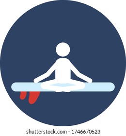 SUP Surf yoga Icon. Vector illustration