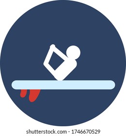 SUP Surf yoga Icon. Vector illustration
