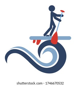 SUP Surf yoga Icon. Vector illustration