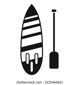 Sup surfboard icon simple vector. Board paddle. Lake surfer