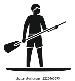 Sup surfer icon simple vector. Paddle board. Surf stand