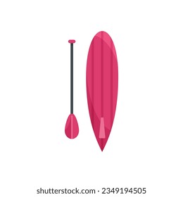 Sup surfing icon flat vector. Paddle board. Surf stand isolated