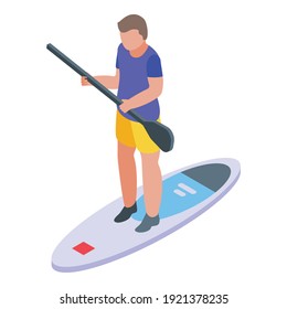 Sup surfing icon. Isometric of sup surfing vector icon for web design isolated on white background