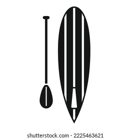 Sup surfing icon simple vector. Paddle board. Surf stand