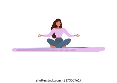 Sup yoga collection, flat vector illustration isolated from background. Healthy lifestyle. Healthy lifestyle. Travel, tourism, recreation. Sup boarding concept.