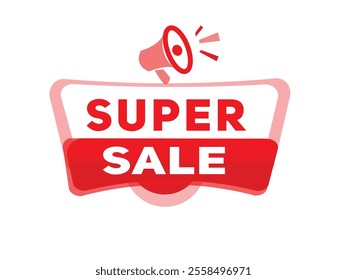 Supar sale vector element for modern banner or website advertising template. Poster or icon design, business concept.