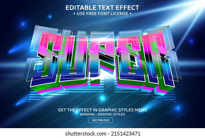 Super 3D editable text effect template