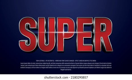 Super 3d editable text effect vector template