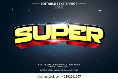 Super 3D editable text effect template