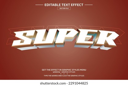 Super 3D editable text effect template