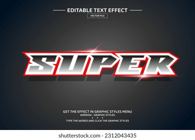 Super 3D editable text effect template