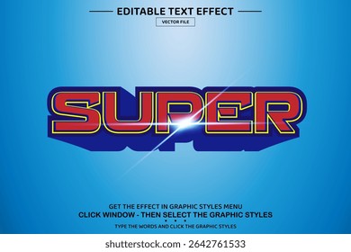 Modelo de efeito de texto editável Super 3D