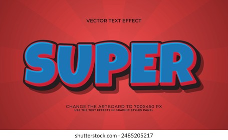 super 3d editable vector text effect. comic style text effect