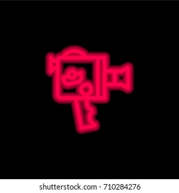Super 8 red glowing neon ui ux icon. Glowing sign logo vector