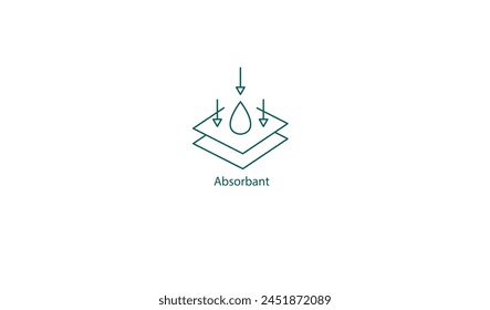 Super Absorbency Icon: High Absorption Capacity Vector Design