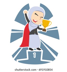 super arabian businesswoman with award