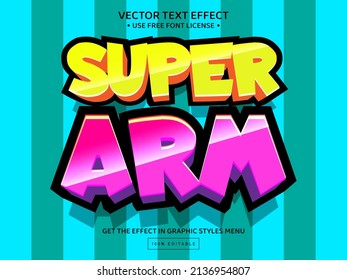 Super arm 3D editable text effect template