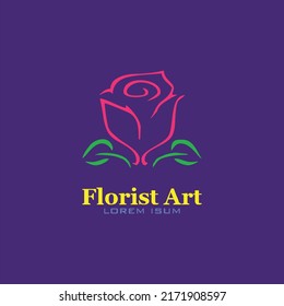super art flower logo, perfect for florist design
