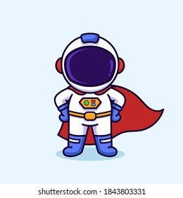 Super Astronaut cartoon vector illustration