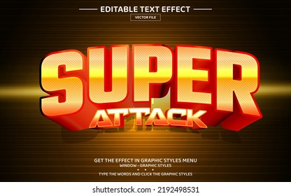 Modèle d'effet de texte modifiable 3D super attaque