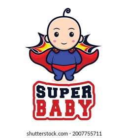 Super baby boy on board Superhero logo Vector sticker t-shirt 