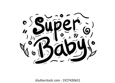 design super Baby typografi. lettrage de la main.