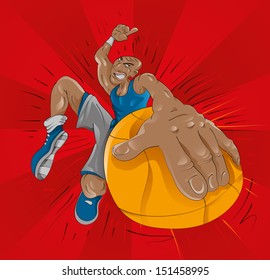 Super Basketball Player Jump (Vector)