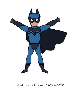 super bat man hero dark comic retro cartoon vector illustration graphic design