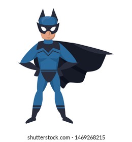 super bat man hero dark comic retro cartoon vector illustration graphic design
