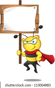 Super Bee - holding Sign