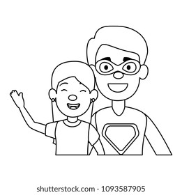 super best dad with daughter characters