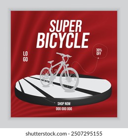 Super Bicycle Social Media Post Design oder Web Banner Design Template