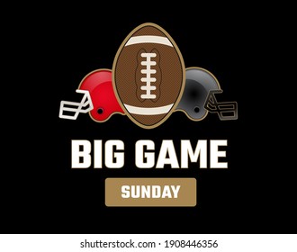 Super big bowl sunday black and gold vector illustration