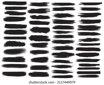 Super Big Collection of black paint, ink brush strokes, brushes, lines. Dirty artistic design elements. Vector illustration. Isolated on white background.