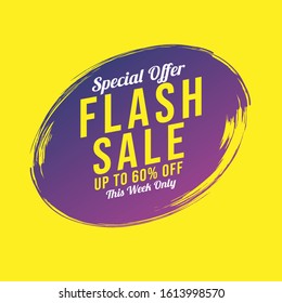 super, big, flash sale brush banner 