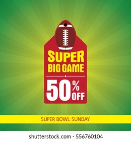 Super Big Game Sale Vector Illustration.